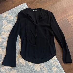 Reformation Black Button-Up Blouse